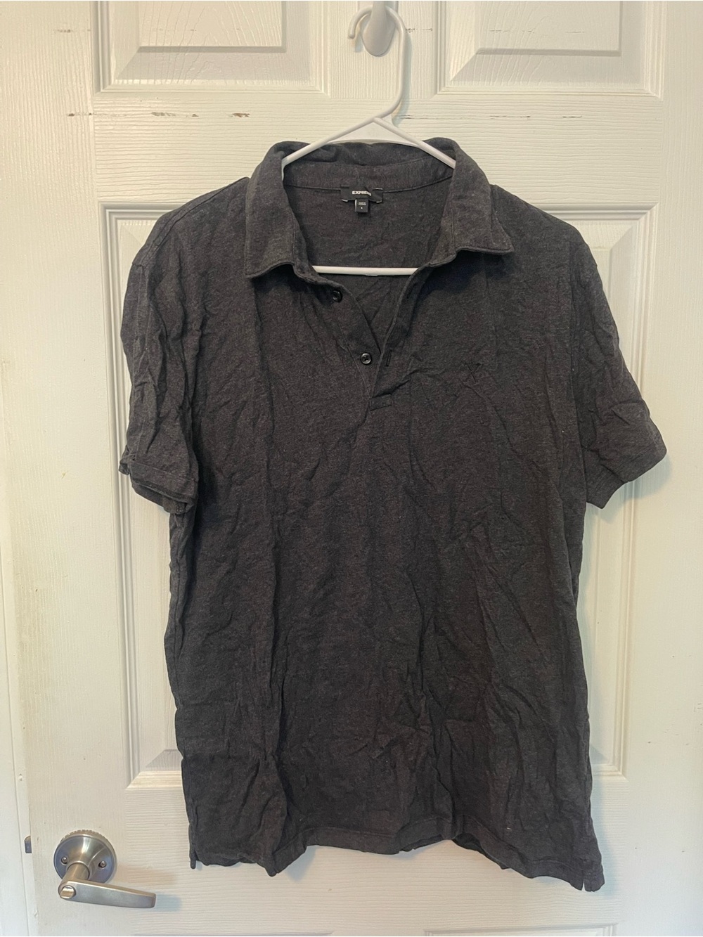 Express Men's Charcoal Gray Polo Shirt